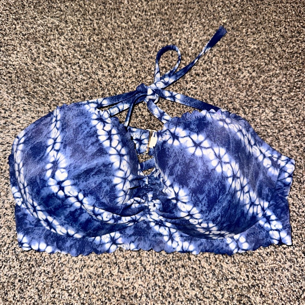 Victoria's Secret Blue and White Bikini Top